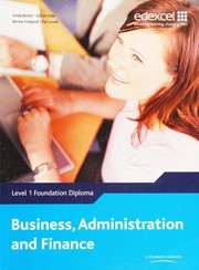Front cover of Edexcel diploma business, administration and finance by Linda Bickel