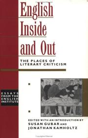 Front cover of English inside and out by Susan Gubar