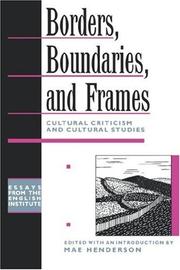 Cover of Borders, boundaries, and frames by Mae G. Henderson