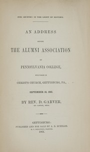 Front cover of Our country in the light of history by D. Garver