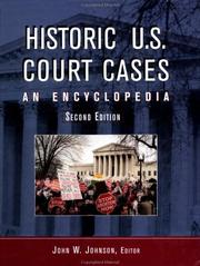 Front cover of Historic U.S. court cases by Johnson, John W.