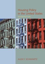 Cover of Housing policy in the United States by Alex F. Schwartz