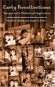 Cover of Early recollections by Harold H. Mosak