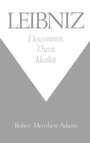 Cover of Leibniz by Robert Merrihew Adams