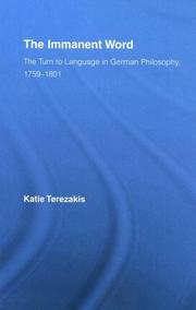 Cover of The Immanent Word by Katie Terezakis