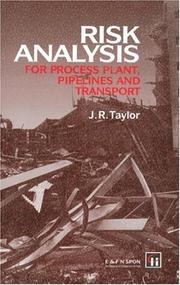 Front cover of Risk analysis for process plant, pipelines and transport by J. R. Taylor