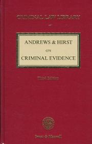 Front cover of Andrews & Hirst on criminal evidence by J. A. Andrews