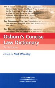 Cover of Osborn's Concise Law Dictionary by Sheila Bone