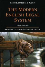 Front cover of Smith, Bailey and Gunn on the Modern English Legal System by Stephen Bailey