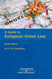 Front cover of A Guide to European Union Law by P.S.R.F. Mathijsen