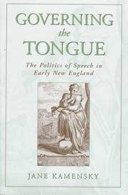 Front cover of Governing the Tongue by Jane Kamensky