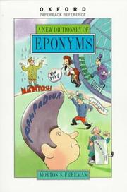 Cover of A new dictionary of eponyms by Morton S. Freeman