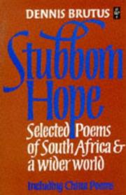 Cover of Stubborn hope by Dennis Brutus