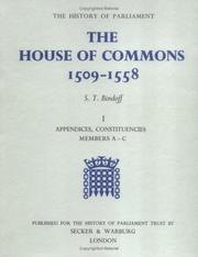 Front cover of The House of Commons, 1509-1558 by Bindoff, S. T.