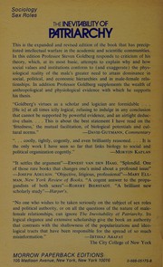 Front cover of The Inevitability of Patriarchy by Steven Goldberg