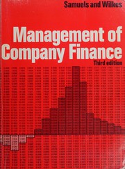 Front cover of Management of company finance by Samuels, J. M.