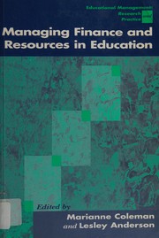 Cover of Managing finance and resources in education by Marianne Coleman