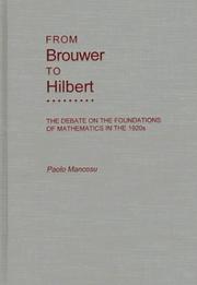 Front cover of From Brouwer To Hilbert by Paolo Mancosu