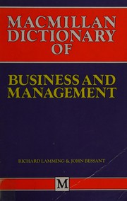 Cover of Macmillan dictionary of business and management by Richard Lamming