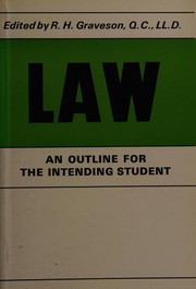 Front cover of Law: an outline for the intending student by Ronald Harry Graveson