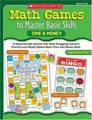 Cover of Math Games to Master Basic Skills: Time & Money by Jennifer Prior