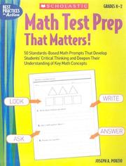 Cover of Math Test Prep That Matters! Grades K-2 by Joseph A. Porzio