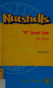 Cover of " A" level law in a nutshell by Martin Hunt