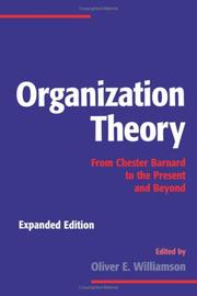 Cover of Organization Theory by Oliver E. Williamson