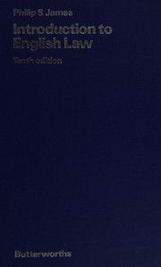 Front cover of Introduction to English law by Philip S. James