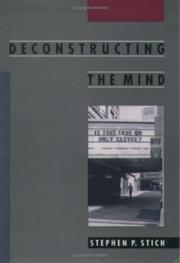 Cover of Deconstructing the mind by Stephen P. Stich
