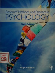 Cover of Research methods and statistics in psychology by Hugh Coolican