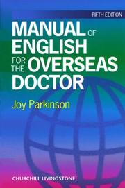 Front cover of A manual of English for the overseas doctor by Joy Parkinson