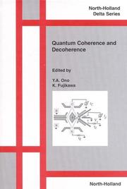 Front cover of Quantum coherence and decoherence by International Symposium Foundations of Quantum Mechanics in the Light of New Technology (6th 1998 Hatoyama-machi, Japan)
