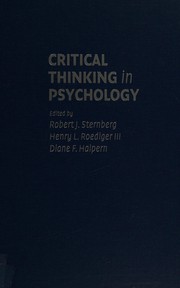Front cover of Critical thinking in psychology by Robert J. Sternberg