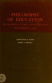 Cover of Philosophy of education by Harry S Broudy