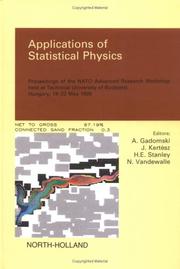 Front cover of Applications of statistical physics by A. Gadomski