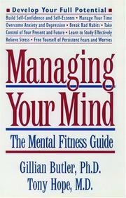 Cover of Managing Your Mind by Gillian Butler