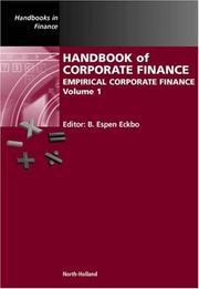 Front cover of Handbook of Corporate Finance, Volume 1 by B. Espen Eckbo