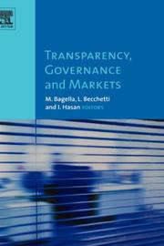Cover of Transparency, governance and markets by Michele Bagella