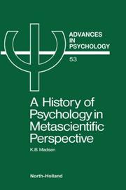 Front cover of A history of psychology in metascientific perspective by K. B. Madsen