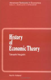 Front cover of History of economic theory by Takashi Negishi