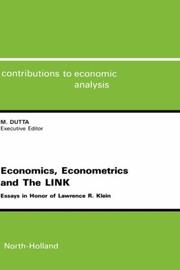 Front cover of Economics, econometrics and the LINK by Lawrence Robert Klein
