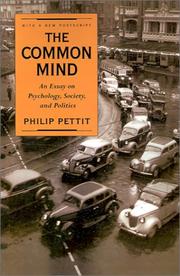 Cover of The common mind by Philip Pettit
