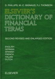Front cover of Elsevier's dictionary of financial terms in English, German, Spanish, French, Italian and Dutch by Francis J. Thomson