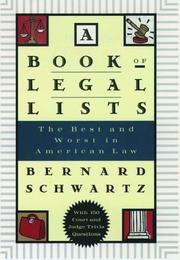 Cover of A book of legal lists by Schwartz, Bernard