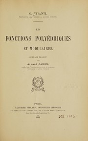 Front cover of Les fonctions polyédriques et modulaires by G. Vivanti