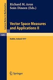 Cover of Vector Space Measures and Applications II by R.M. Aron