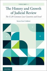 Front cover of History and Growth of Judicial Review, Volume 1 by Steven Gow Calabresi