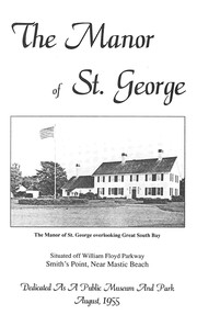 Front cover of The Manor of St. George by George C. Furman