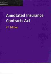 Cover of Annotated Insurance Contracts Act by Mann, Peter
